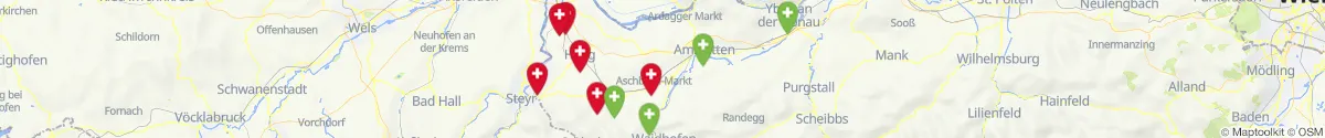 Map view for Pharmacies emergency services nearby Sankt Pantaleon-Erla (Amstetten, Niederösterreich)